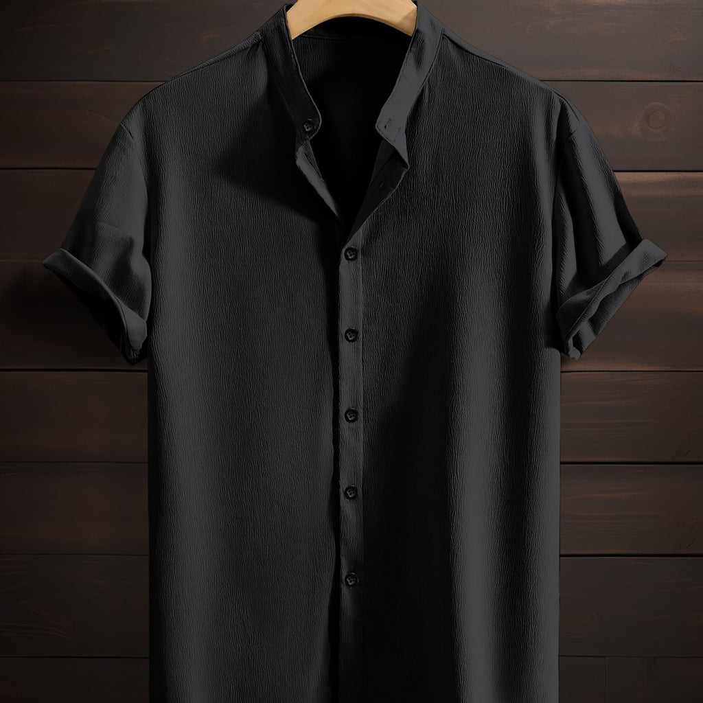 LUCA™ | CAMICIA ESTIVA CON COLLETTO COREANO DI RAVELLI MILANO