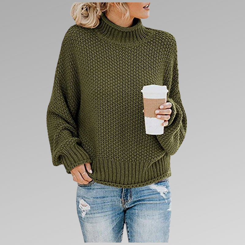 Fenna™ | Maglione a Collo Alto in Maglia Grossa