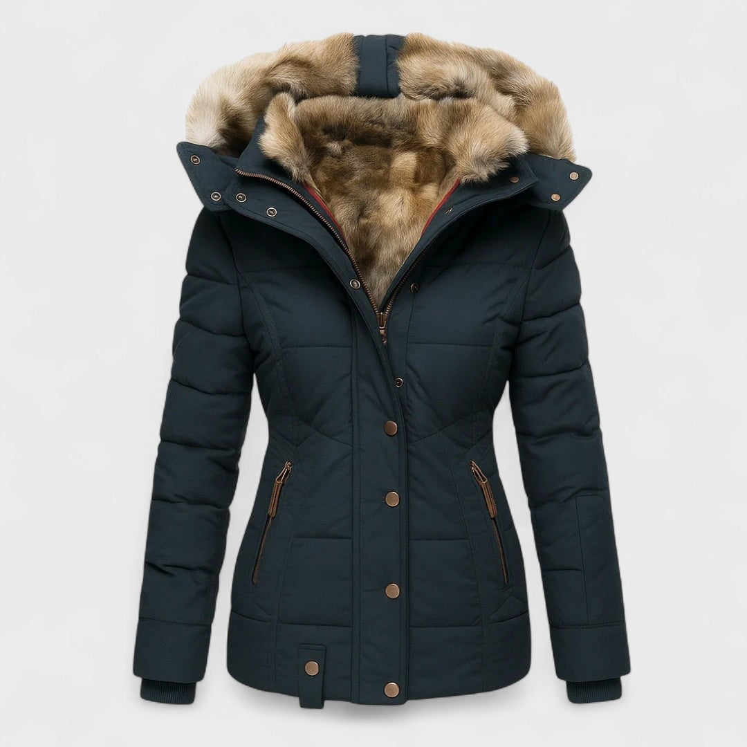 Marlene - Cappotto invernale imbottito in pelliccia