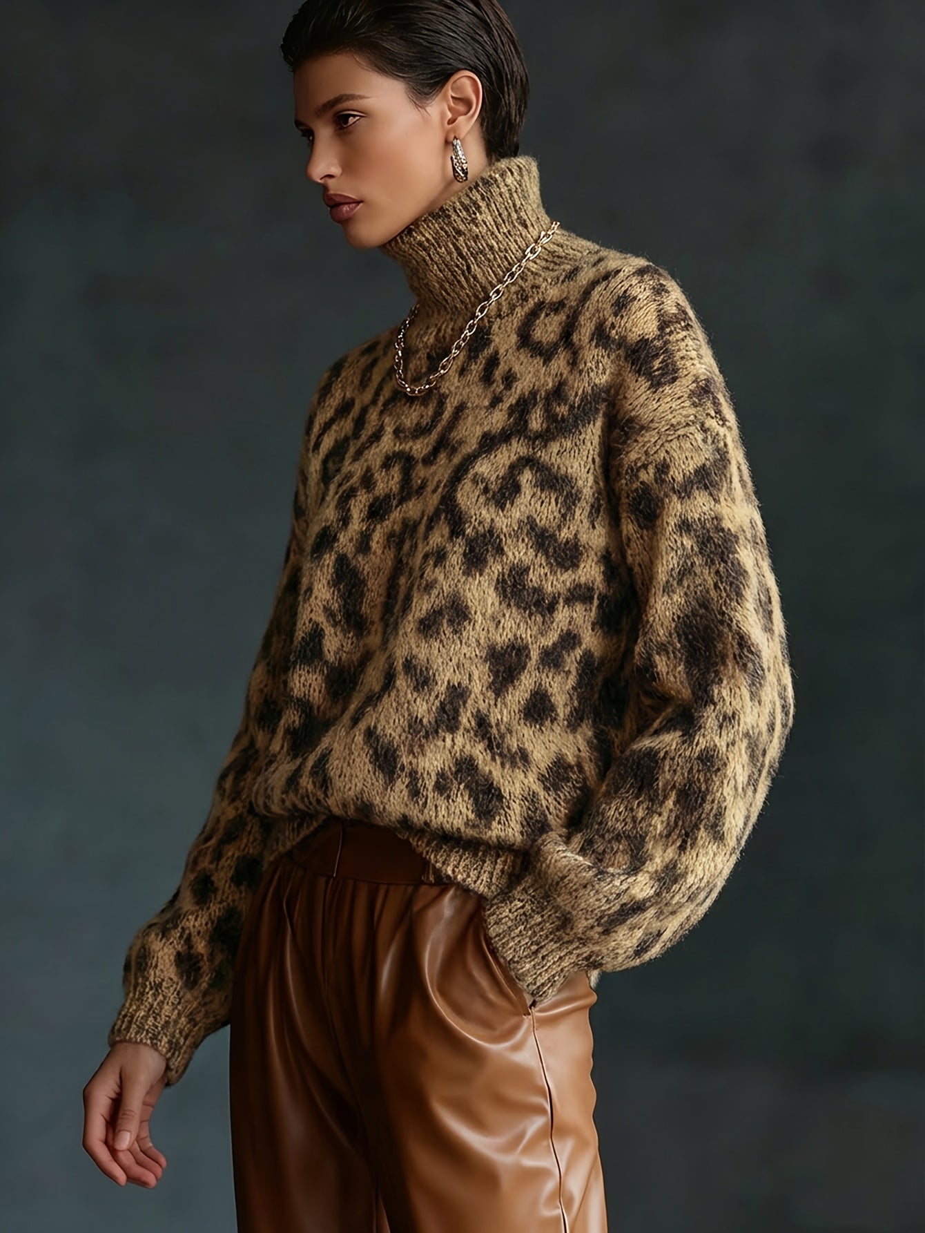 Maglione Collo Alto Effetto Snellente