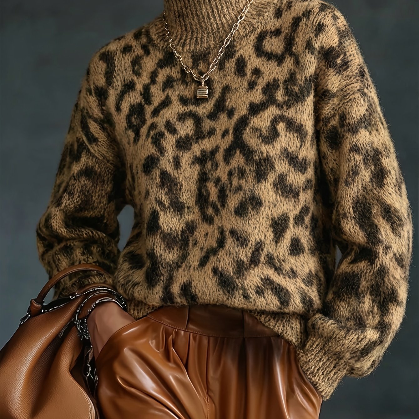 Maglione Collo Alto Effetto Snellente