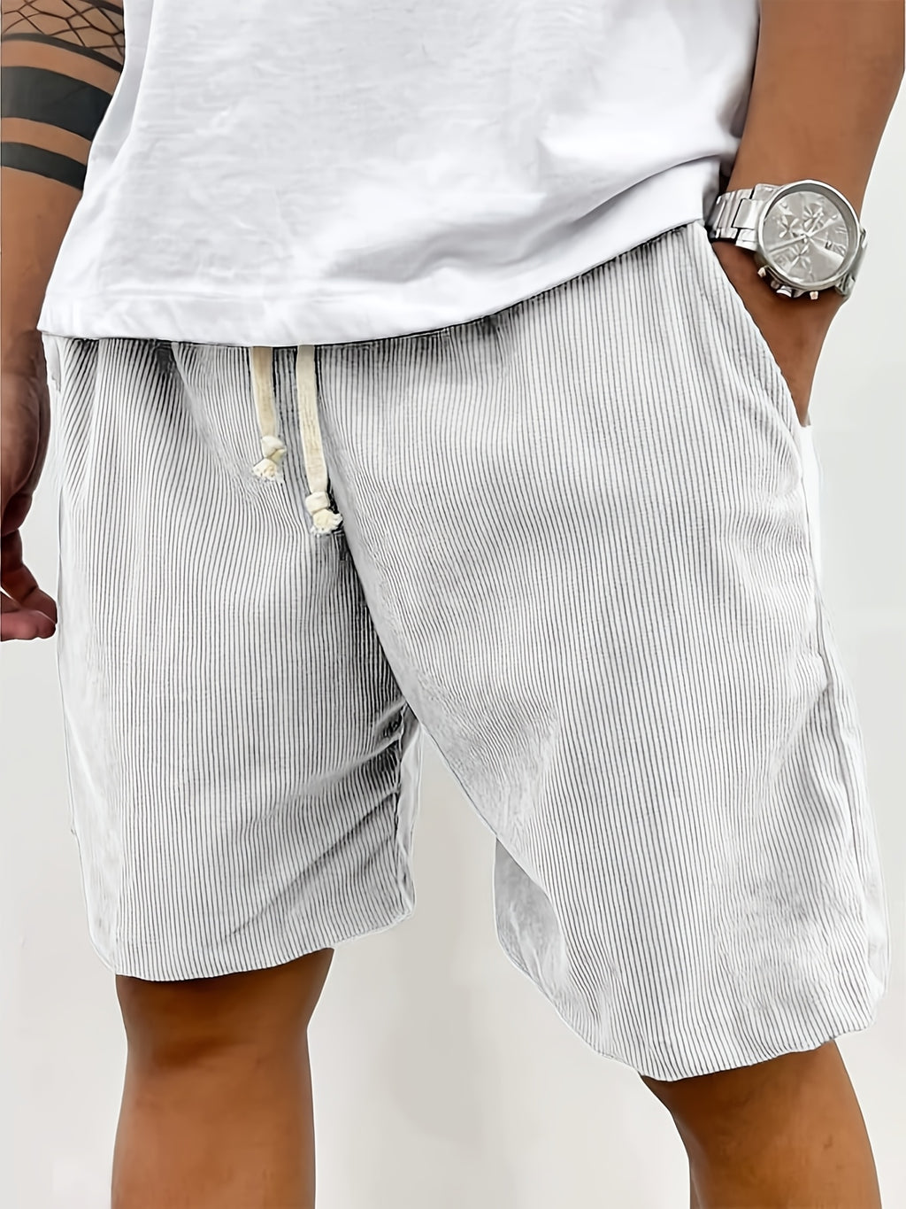 Pantaloncini sportivi casual da uomo, in velluto a coste di alta gamma, comodi e traspiranti, pantaloncini da spiaggia