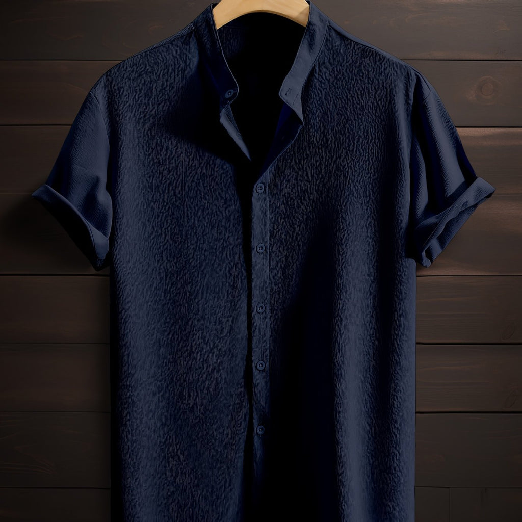 LUCA™ | CAMICIA ESTIVA CON COLLETTO COREANO DI RAVELLI MILANO