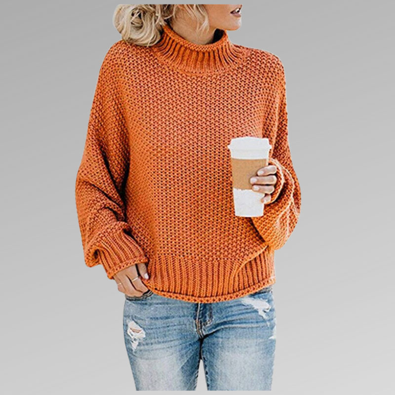 Fenna™ | Maglione a Collo Alto in Maglia Grossa