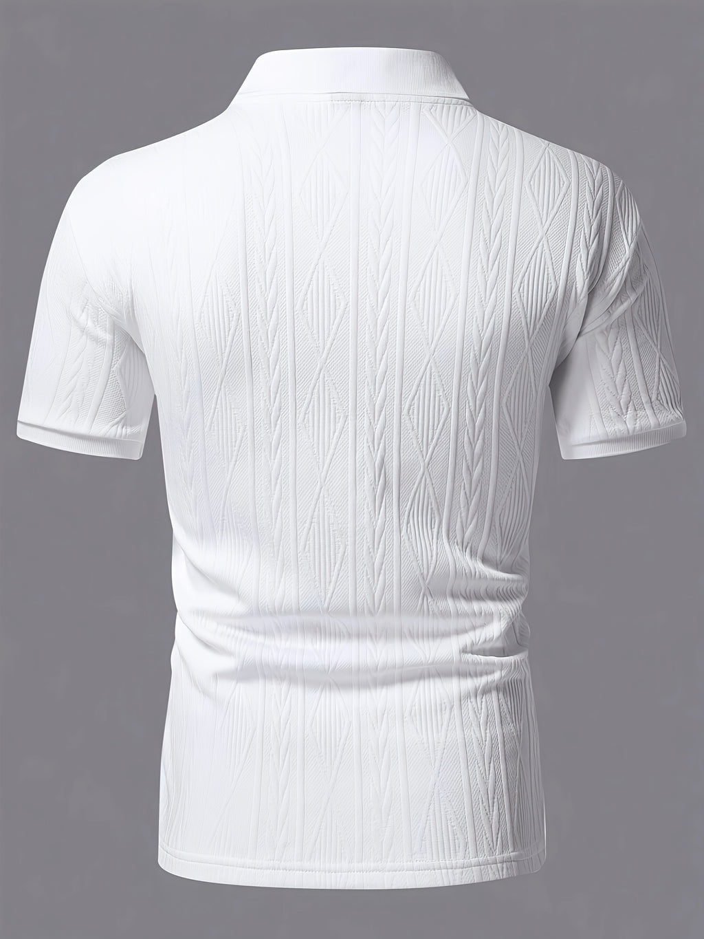 Nuovo top da uomo in tinta unita, design jacquard, tessuto morbido, polo traspirante casual da esterno per affari, adatto per le vacanze e gli appuntamenti di lavoro, essenziale per il tempo libero quotidiano.