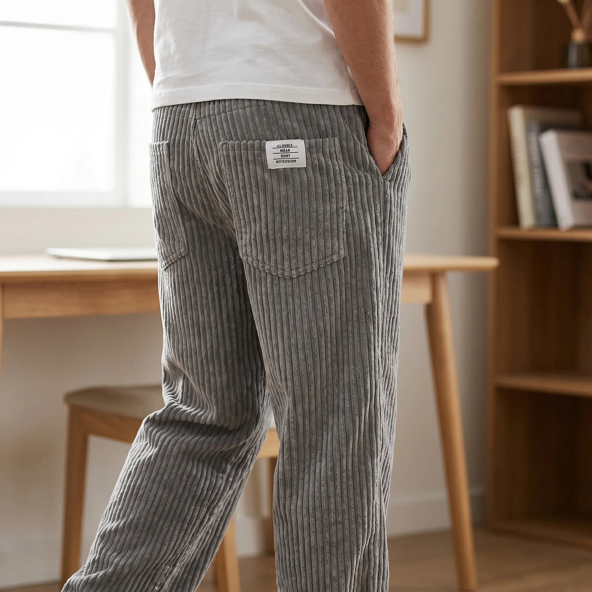 Varel | Pantaloni da uomo in velluto a coste con vita elasticizzata