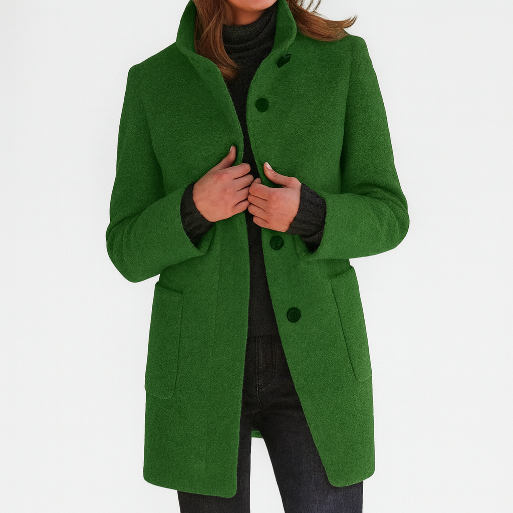 Elena | Cappotto di Lana con Collo Alto