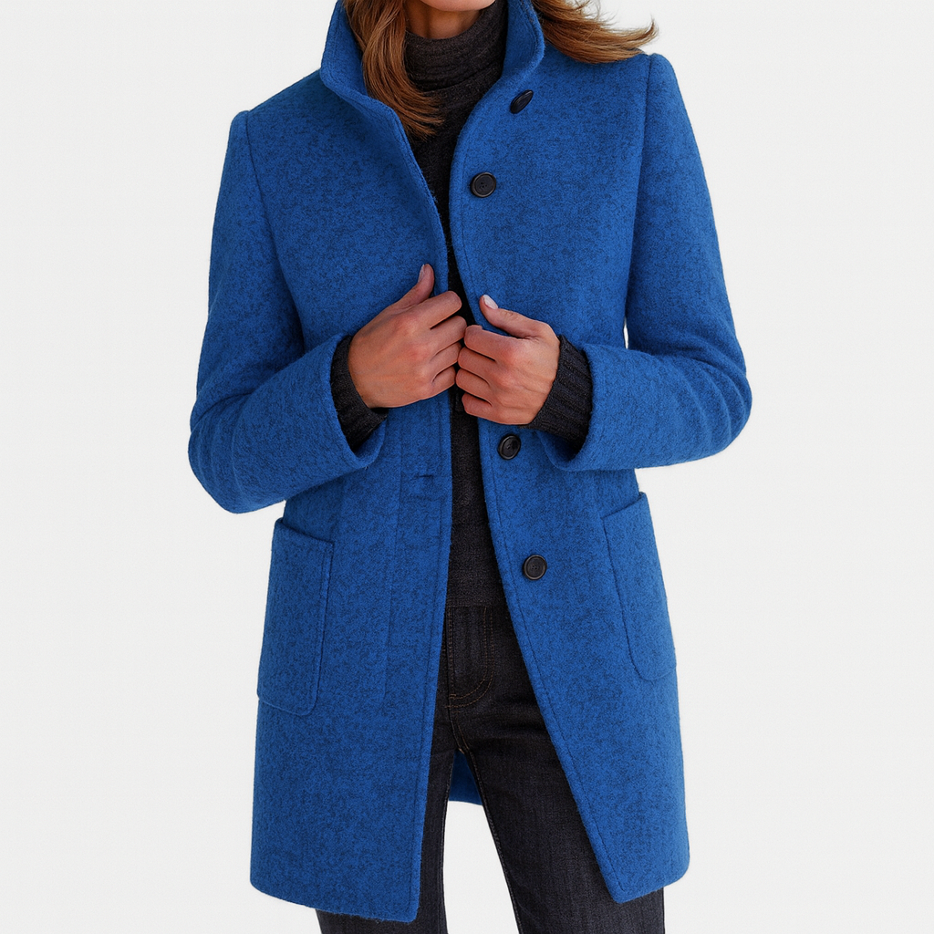 Elena | Cappotto di Lana con Collo Alto