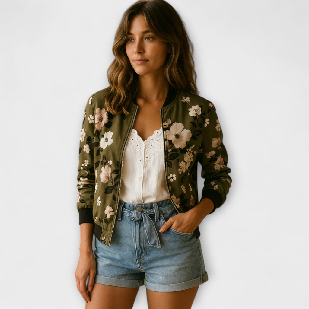 Kaelin - Giacca bomber elegante con fiori
