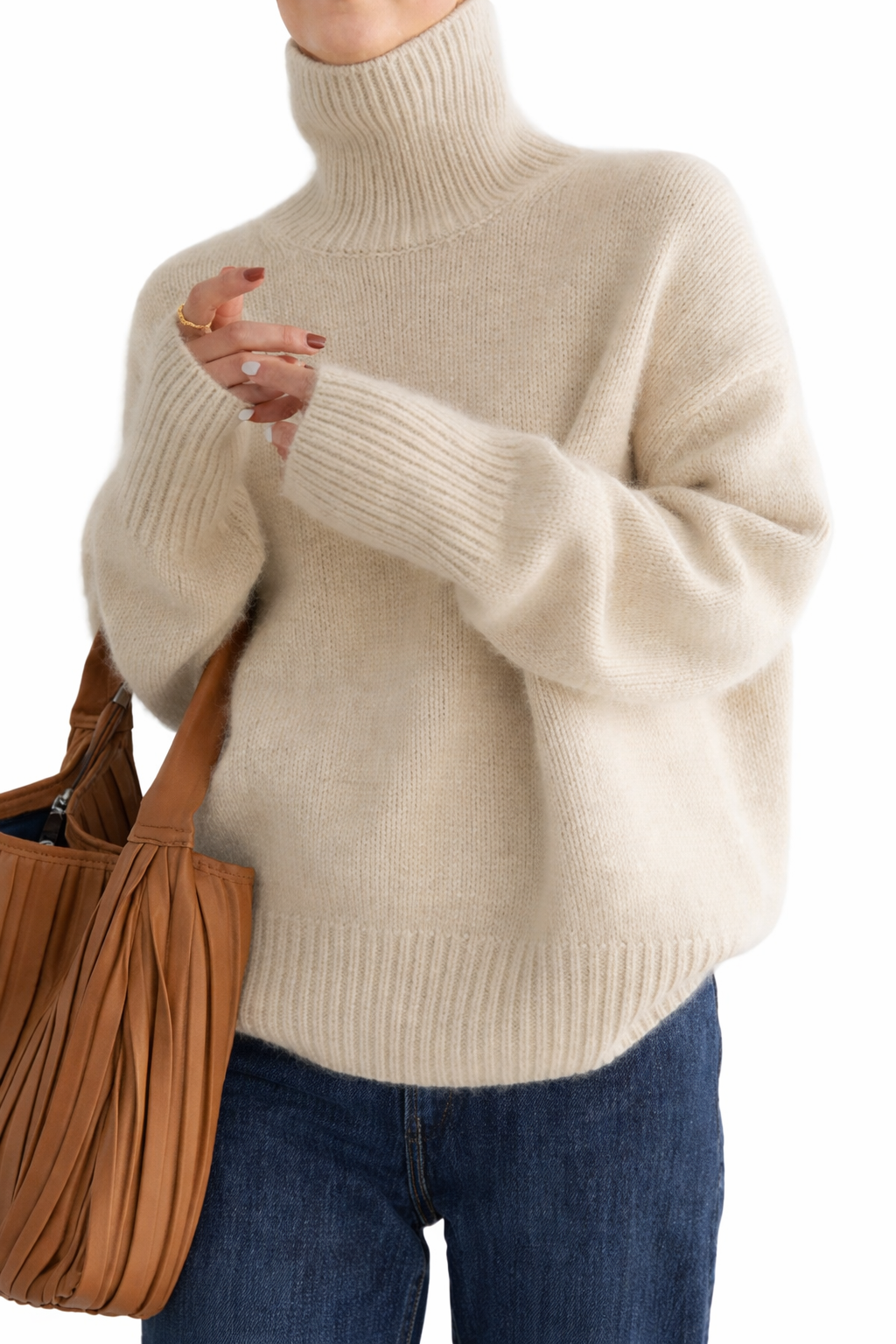 Isabella Maglione in Cashmere a Collo Alto