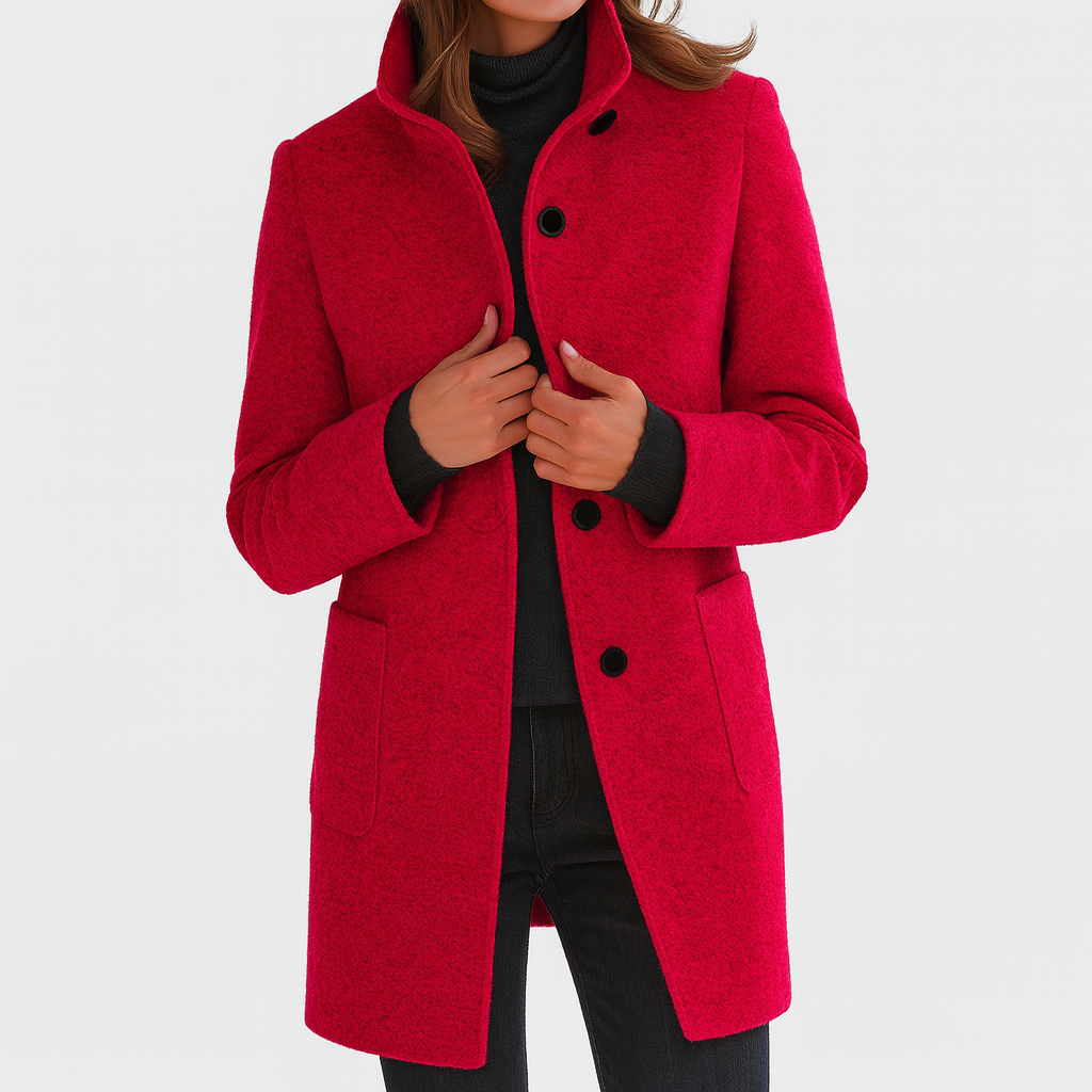 Elena | Cappotto di Lana con Collo Alto