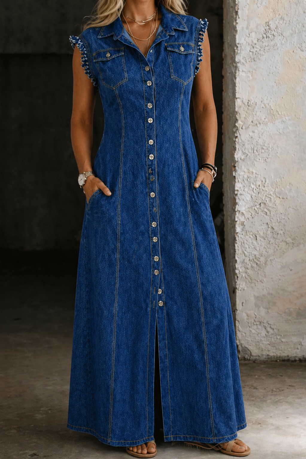 Liora | Vestito in Denim Taglie Forti
