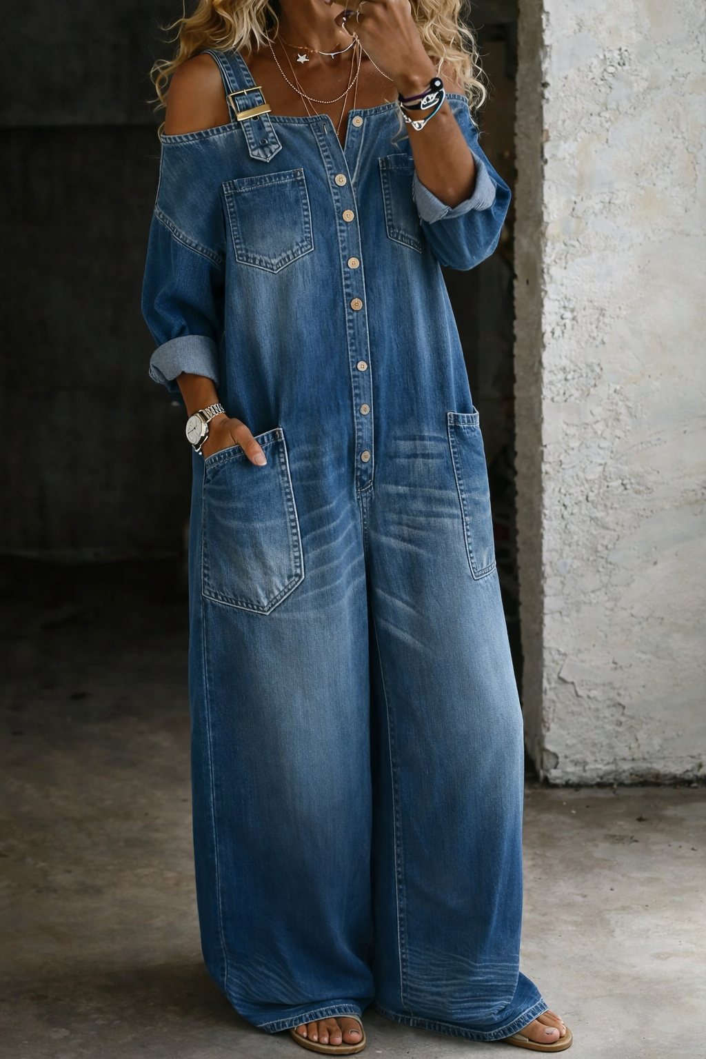 Sophia | Mono in denim senza spalline