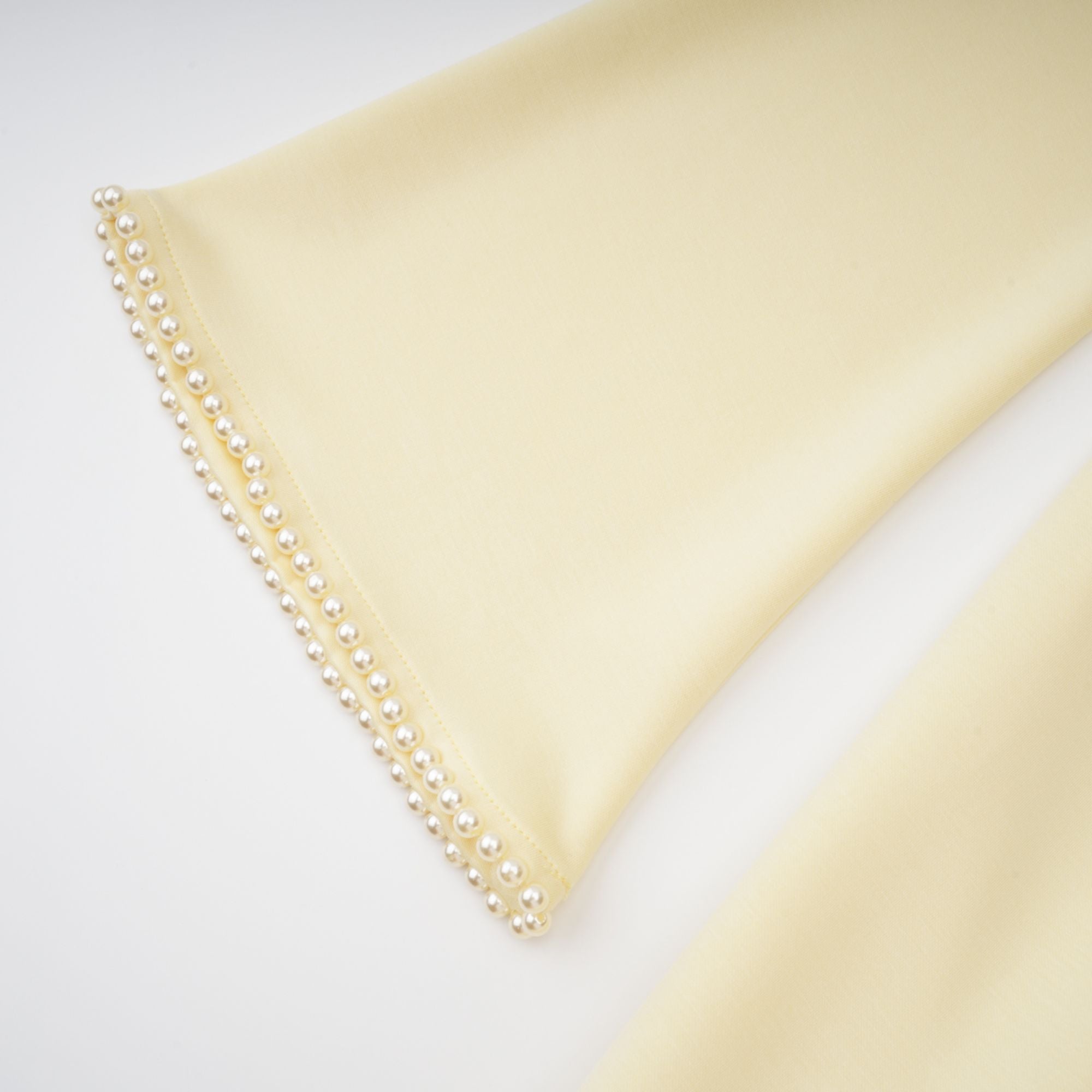 Yellow Pearl Trim Shawl Detail Maxi Dress
