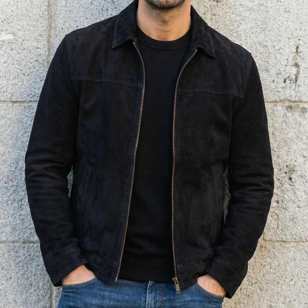 Giacca in Camoscio con Zip