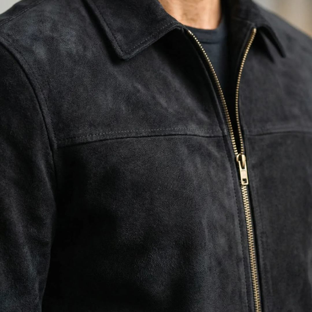 Giacca in Camoscio con Zip