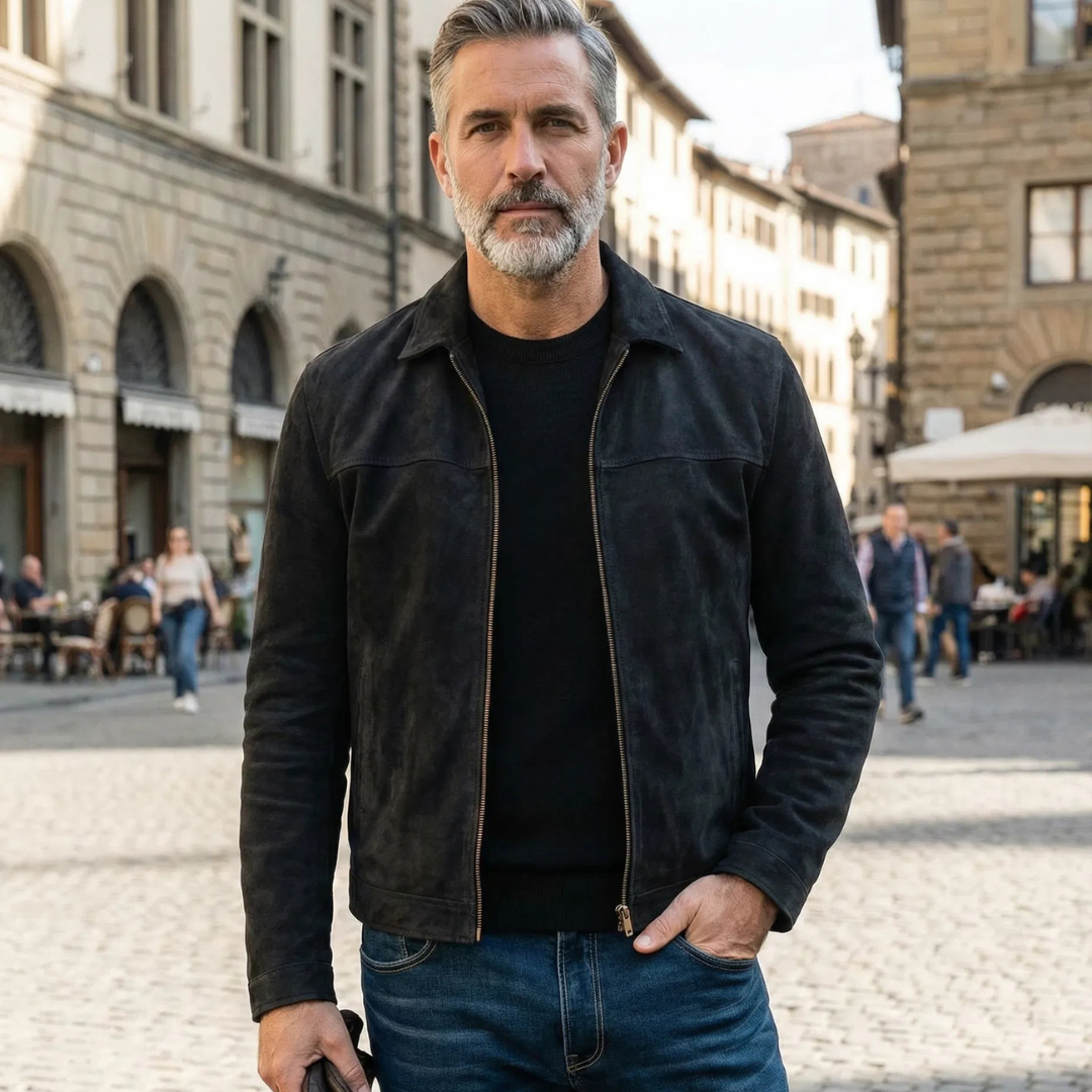 Giacca in Camoscio con Zip