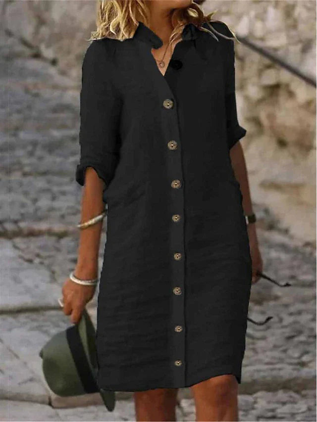 Heloise | Button Midi Dress