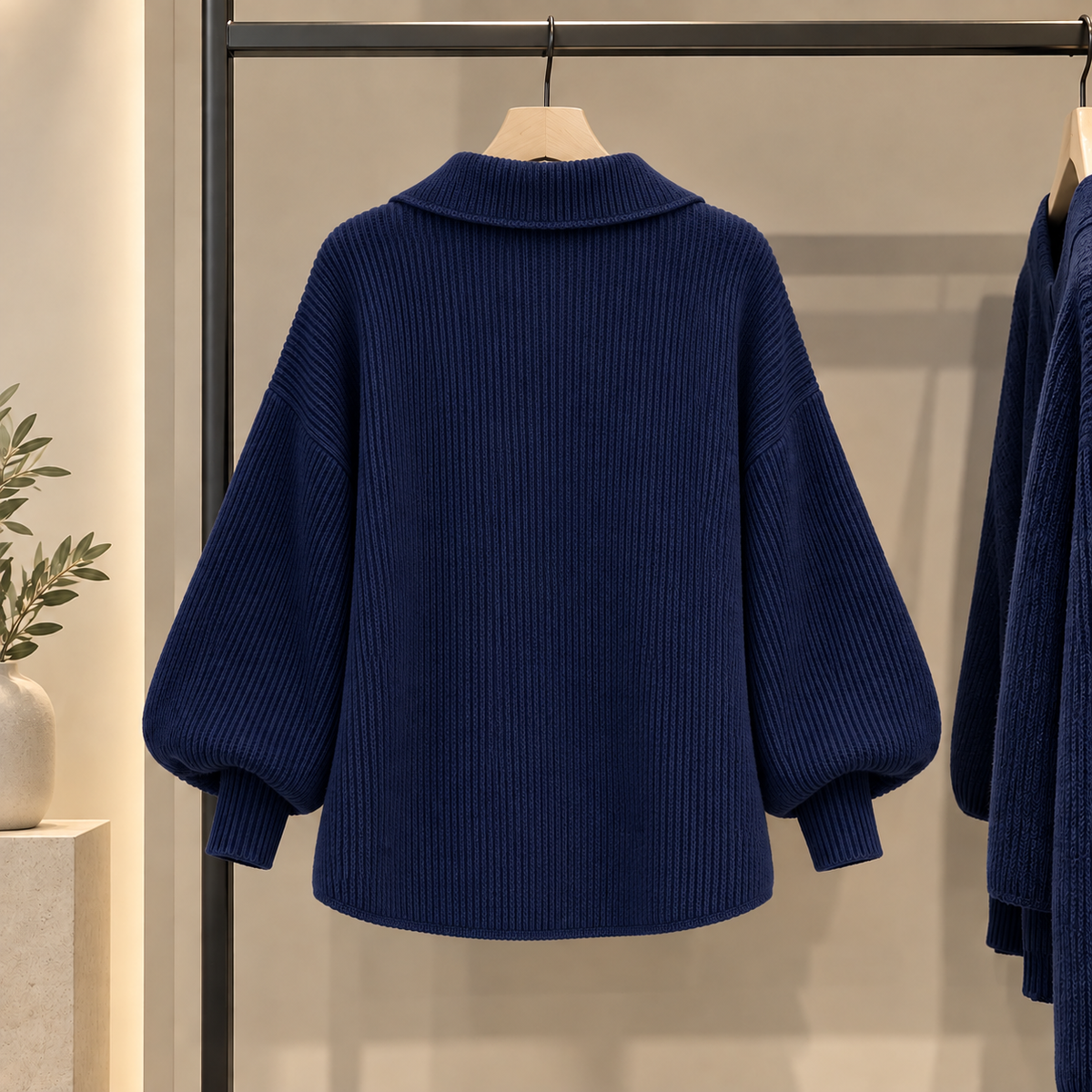 Cardigan oversize con colletto e grandi bottoni metallici