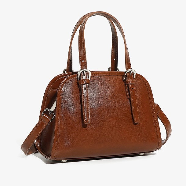 Genuine Leather Bowling Commuter Large Capacity Shoulder Clutch Bag