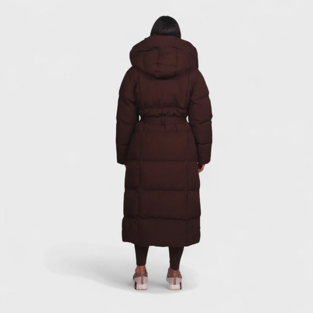 Carmen - Cappotto puffer lungo con cintura