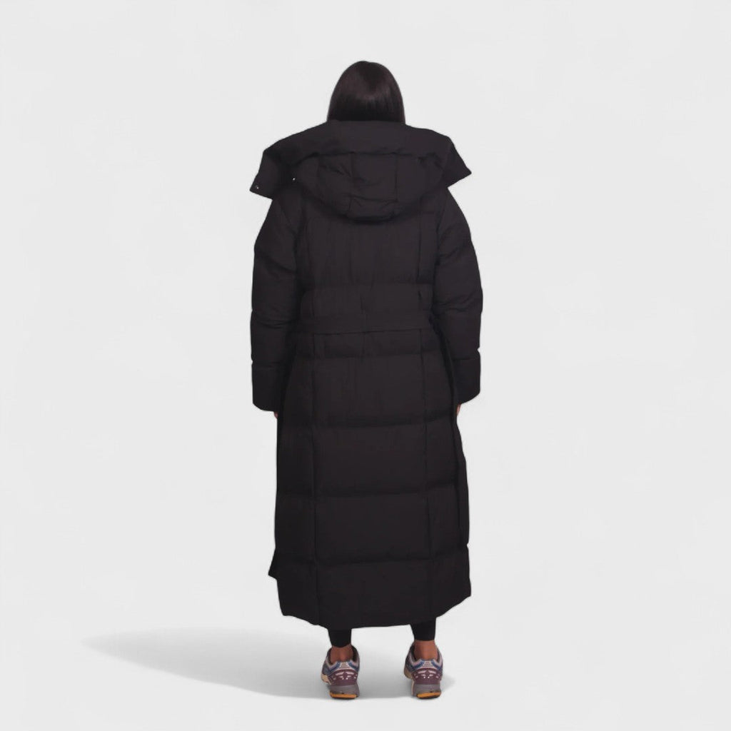 Carmen - Cappotto puffer lungo con cintura