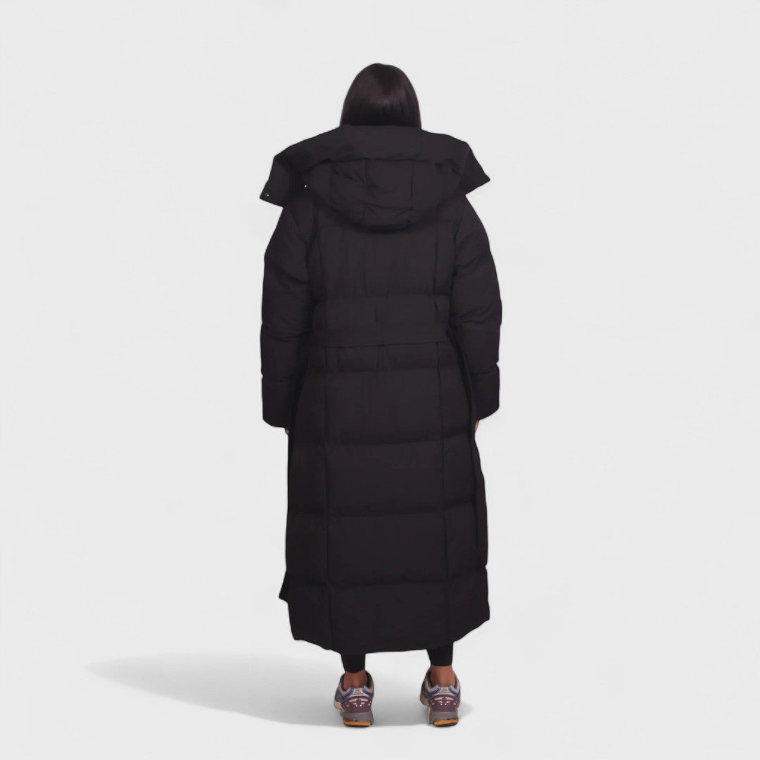 Carmen - Cappotto puffer lungo con cintura