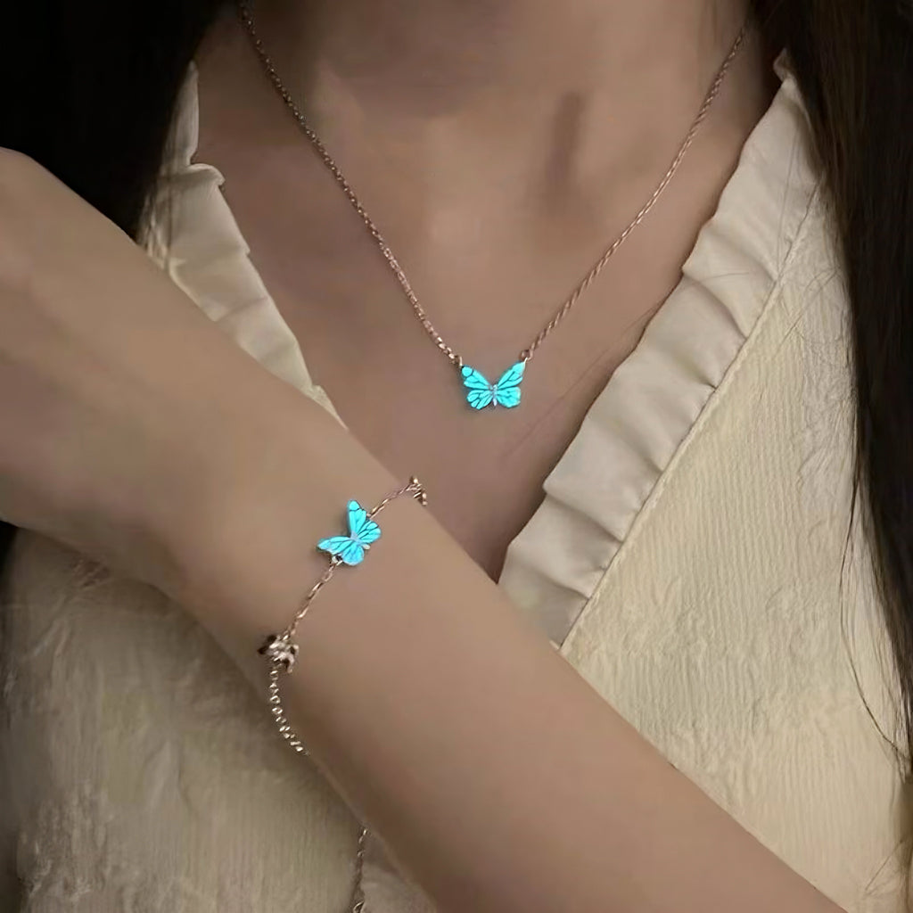 Luminous Dream Blue Butterfly Jewelry Bundle