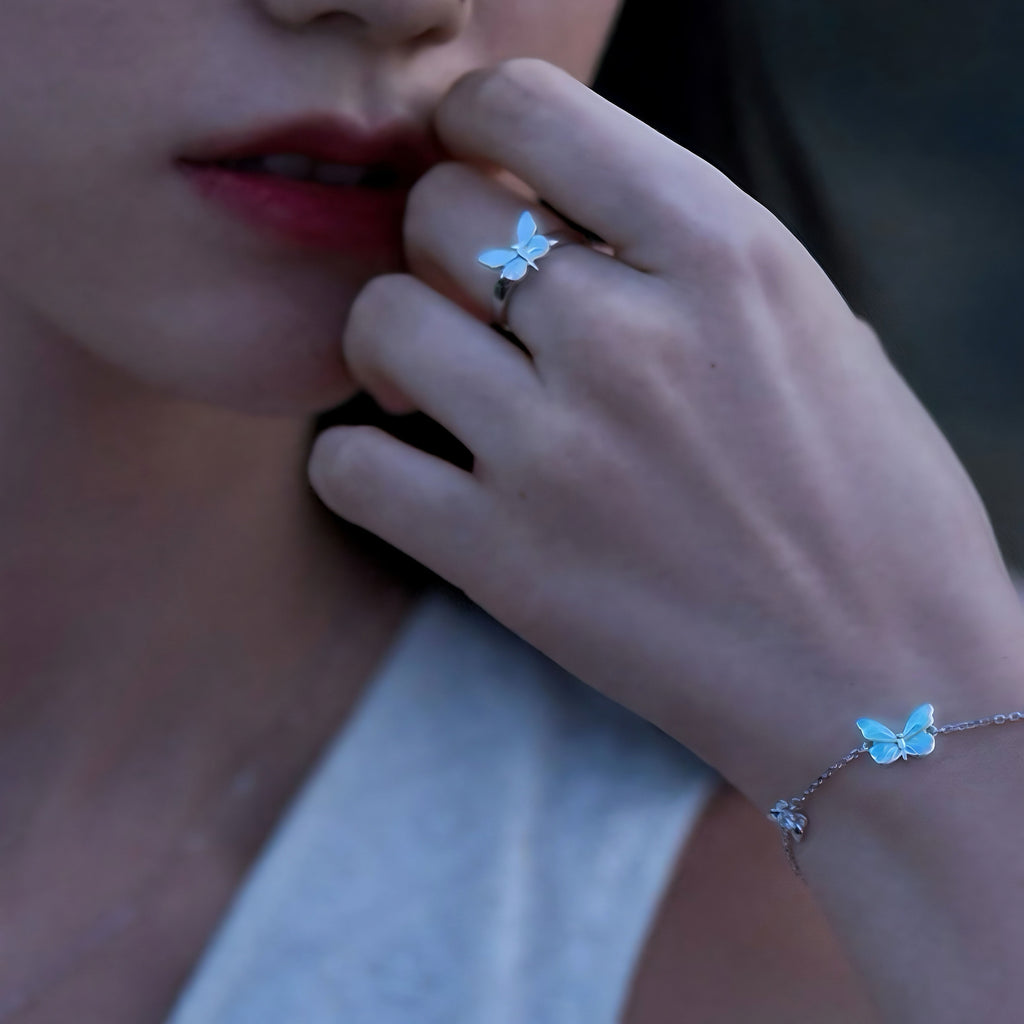 Luminous Dream Blue Butterfly Jewelry Bundle