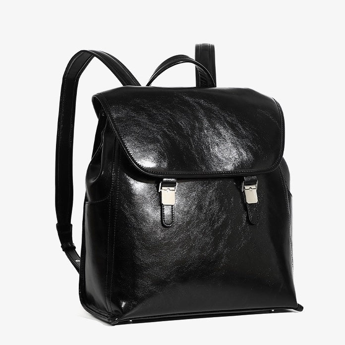 Genuine Leather Unisex Bronze-Era Casual Backpack