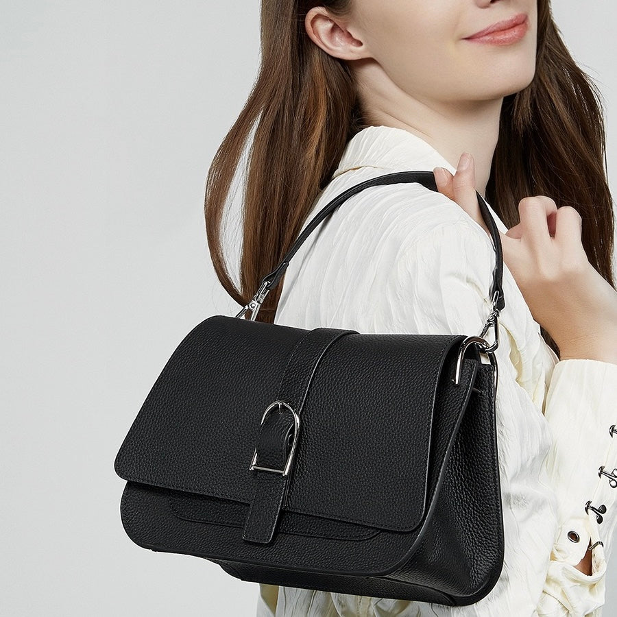 Commuter Minimalist Genuine Leather Saddle Bag