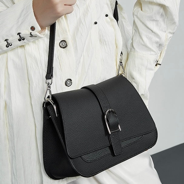 Commuter Minimalist Genuine Leather Saddle Bag