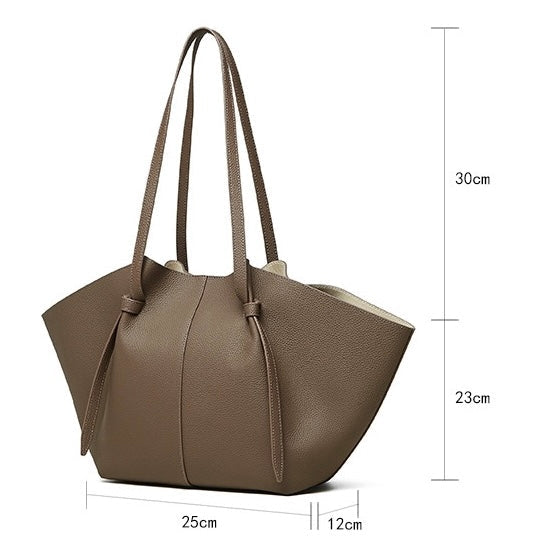 Duo-Set Textured Leather Tote with Pouch