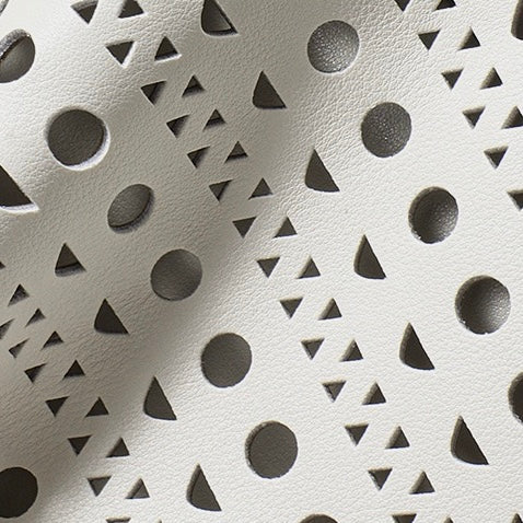 Genuine Leather Perforated Tote Bag with Detachable Pouch