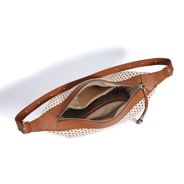 Braided Retro Straw Woven Versatile Large Capacity Dumpling Shoulder Bag