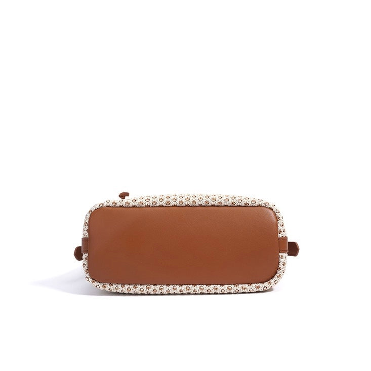 Braided Retro Straw Woven Versatile Large Capacity Dumpling Shoulder Bag