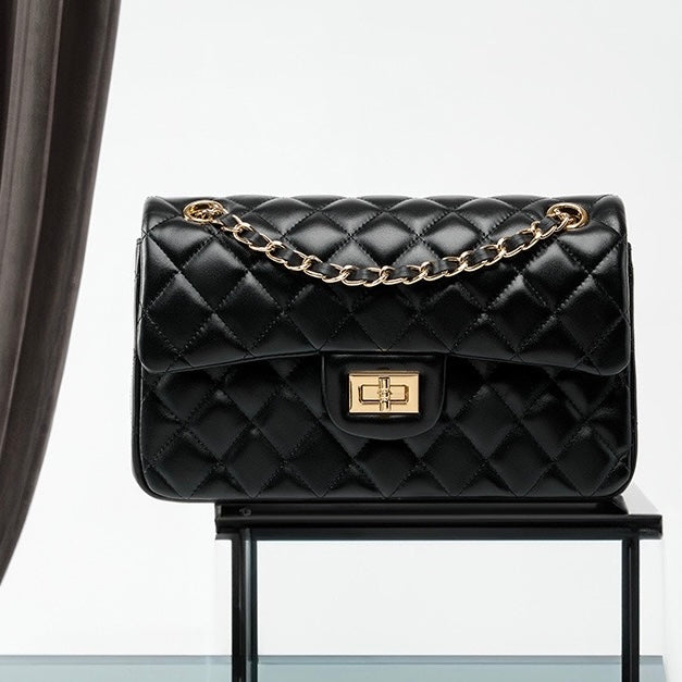 Inspired Quilted Women's Genuine Leather Shoulder Crossbody Bag