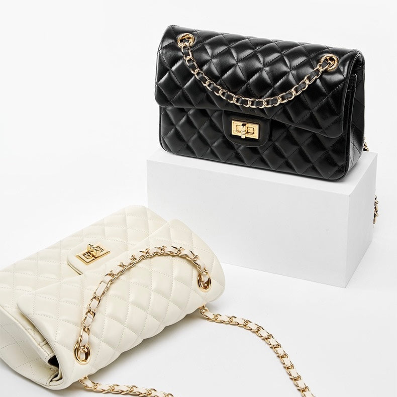 Inspired Quilted Women's Genuine Leather Shoulder Crossbody Bag