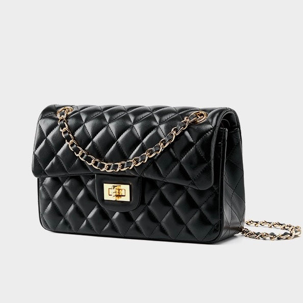 Inspired Quilted Women's Genuine Leather Shoulder Crossbody Bag