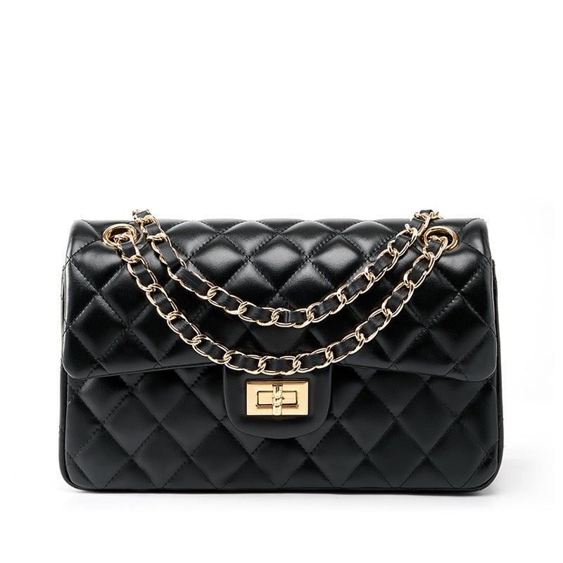 Inspired Quilted Women's Genuine Leather Shoulder Crossbody Bag