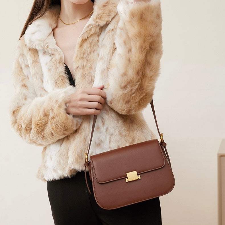 Luxury Minimalist Women's Genuine Leather Shoulder Crossbody Bag