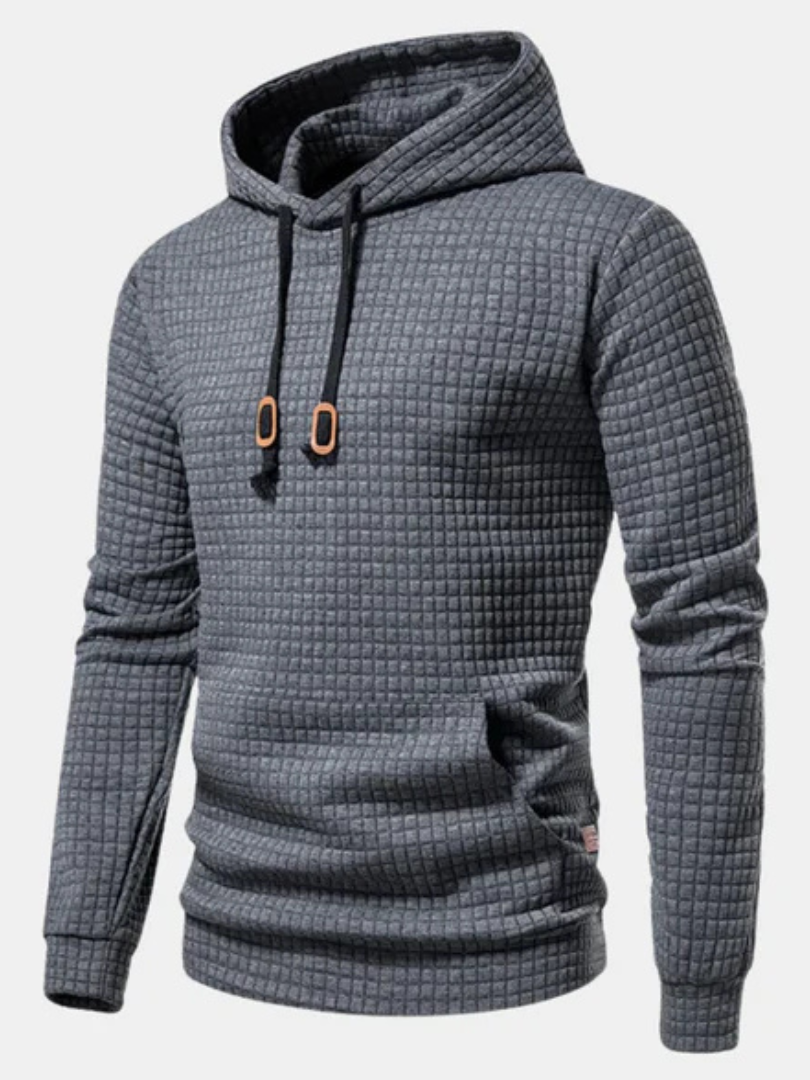 Raffa™ | Felpa con Cappuccio e Motivo a Quadri in Rilievo