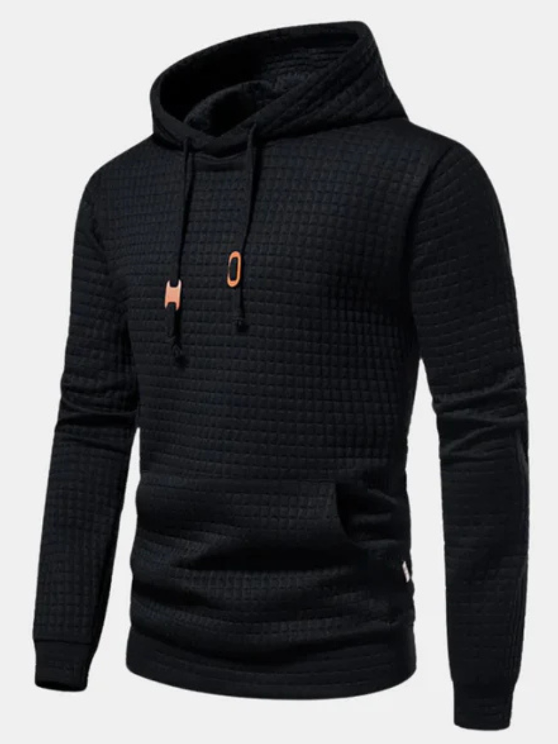 Raffa™ | Felpa con Cappuccio e Motivo a Quadri in Rilievo