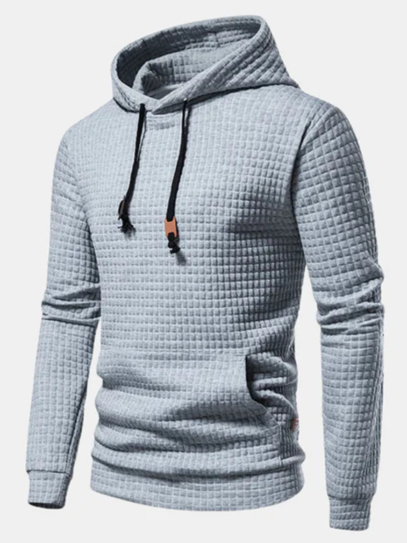 Raffa™ | Felpa con Cappuccio e Motivo a Quadri in Rilievo