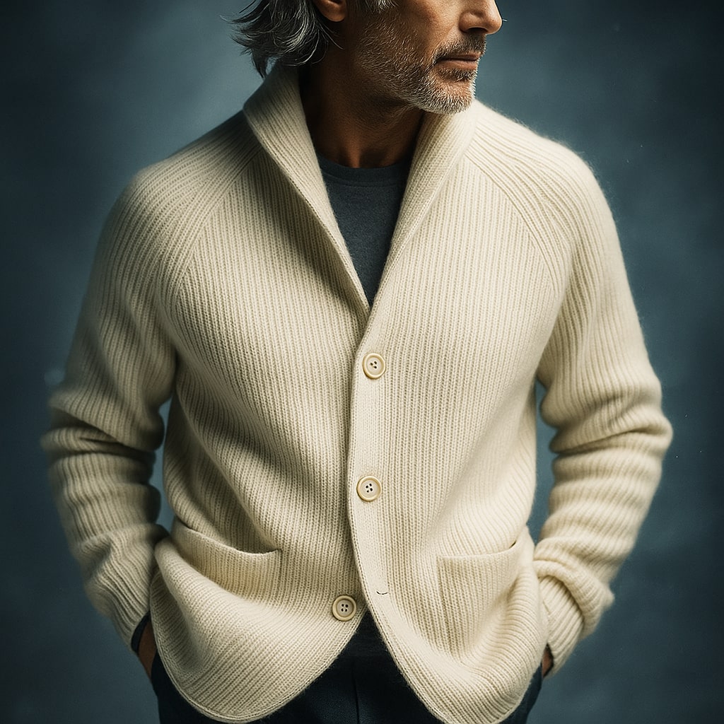 Cardigan Ravelli Milano in Maglia Leggera con Bottoni