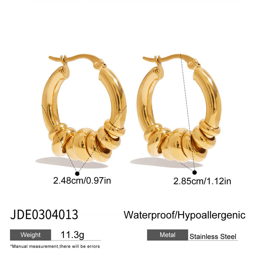 Geometric Interlocking Ring Earrings