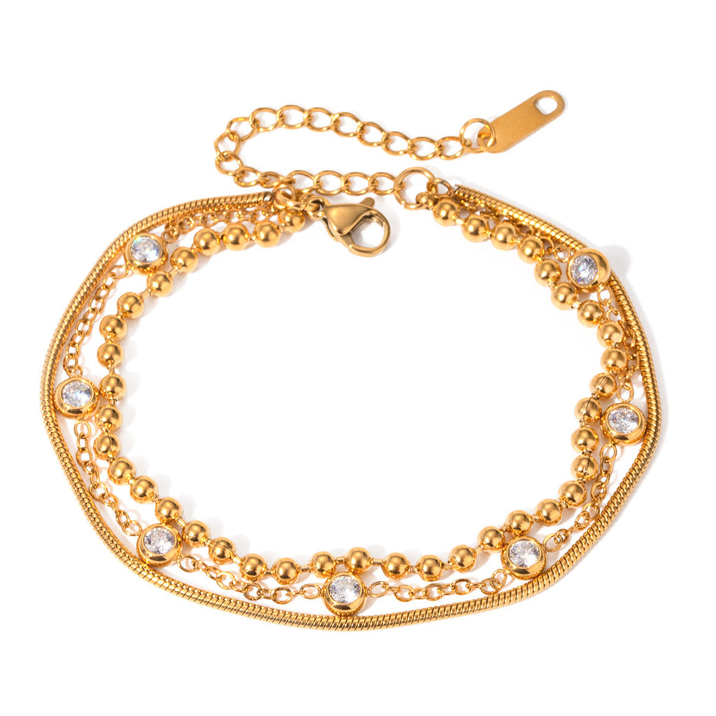 Multi-Layer Bracelet Adorned with Zircons
