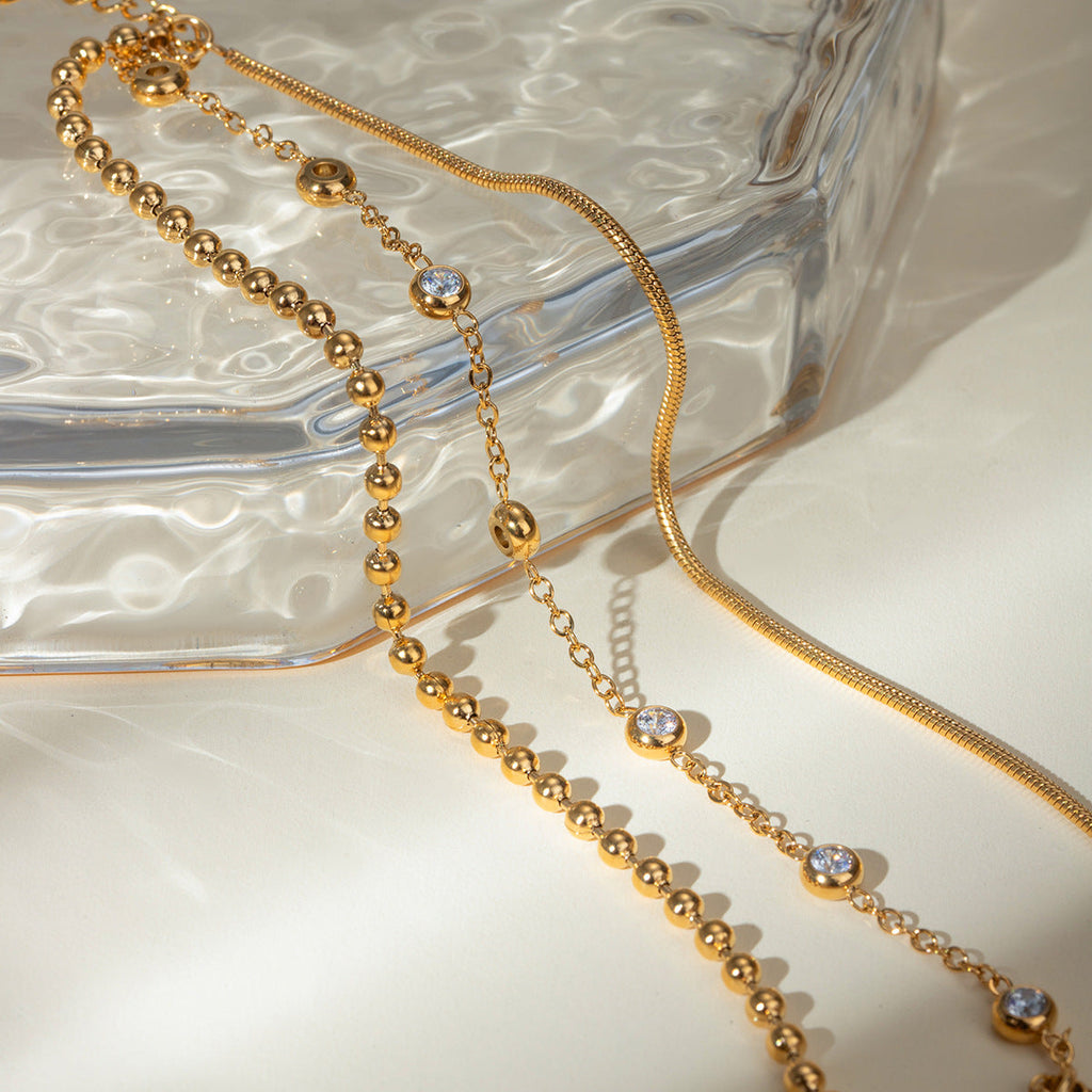 Multi-Layer Bracelet Adorned with Zircons