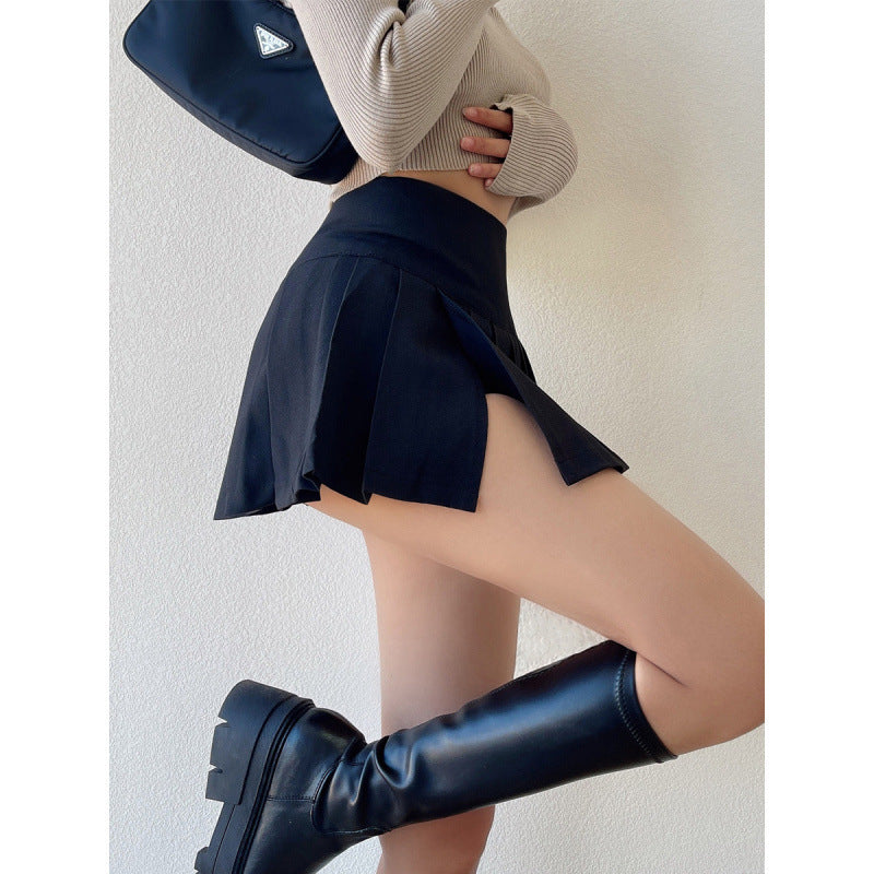 Velura High-Waist Pleated Mini Skirt