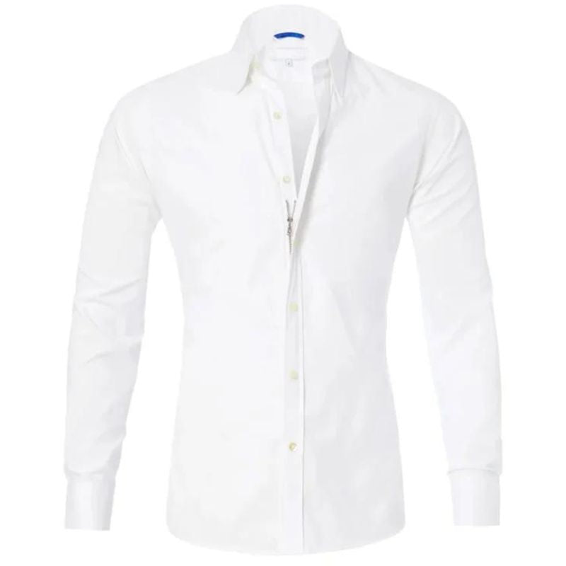 Camicia con zip antipiega Leo